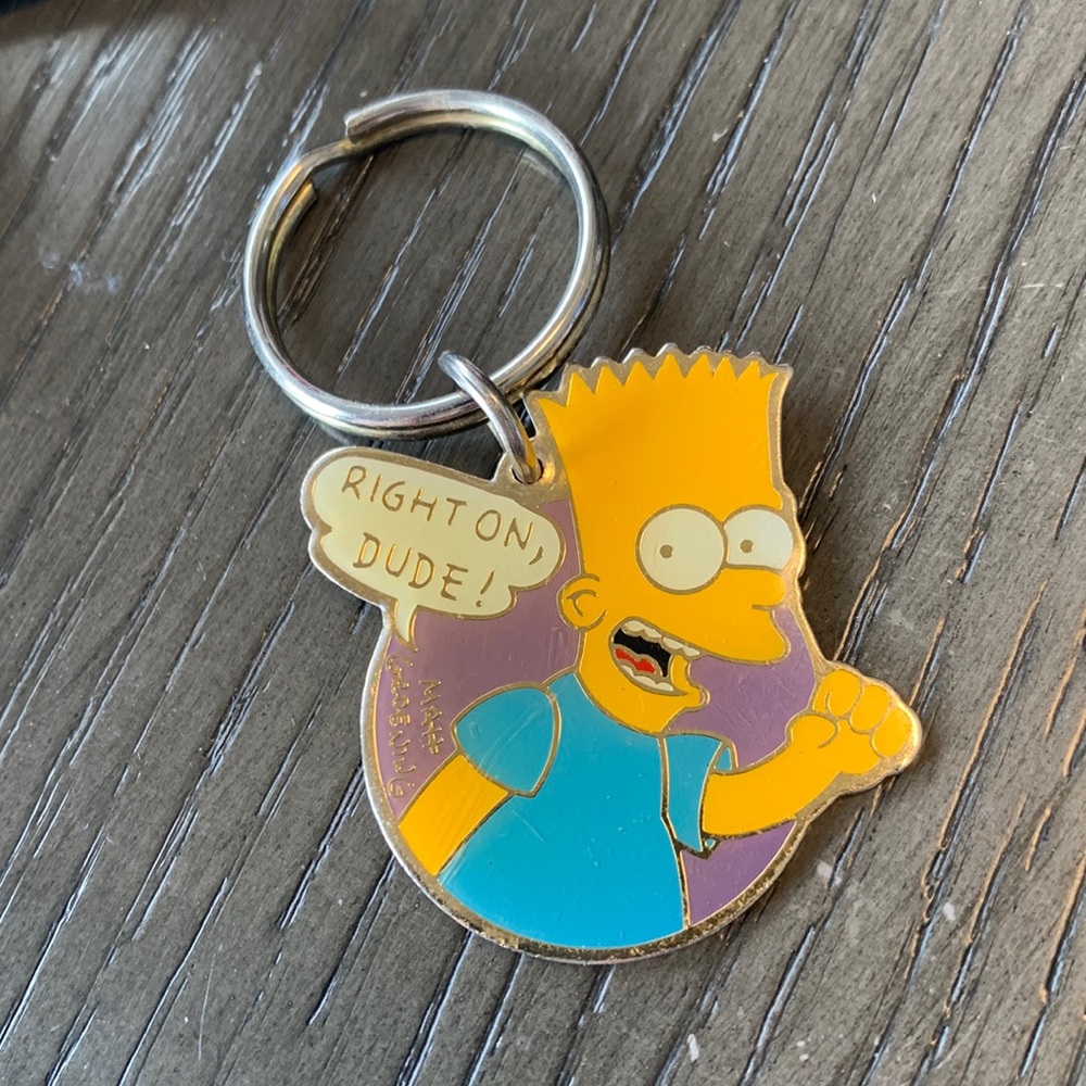 The Simpsons Bart Keychain - Right on, Dude! Matt Groening